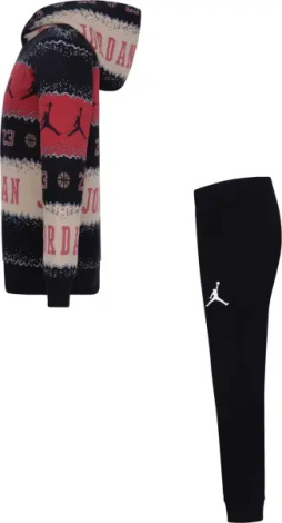 Спортивний костюм дитячий Nike JORDAN MJ HOLIDAY чорно-червоно-бежевий 85C785-023