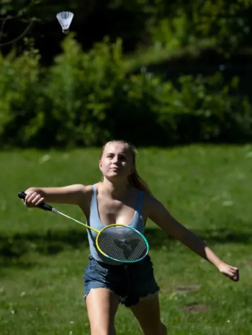 Набор для бадминтона Talbot BADMINTON SET 2-FIGHTER (2 ракетки, 2 волана и чехол) бирюзово-желтый 449412