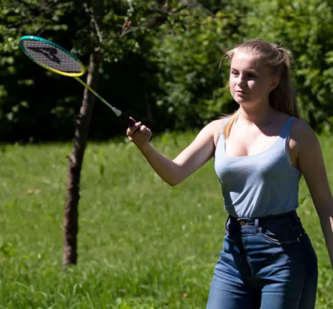 Набор для бадминтона Talbot BADMINTON SET 2-FIGHTER (2 ракетки, 2 волана и чехол) бирюзово-желтый 449412