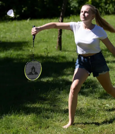 Набір для бадмінтону Talbot BADMINTON SET MAGIC NIGHT LED (2 ракетки, 2 волана та чохол) жовто-чорний 449405