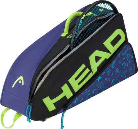 Сумка для тенісу дитяча Head JR TOUR RACKET BAG MONSTER 35L фіолетово-чорно-лаймова 260754