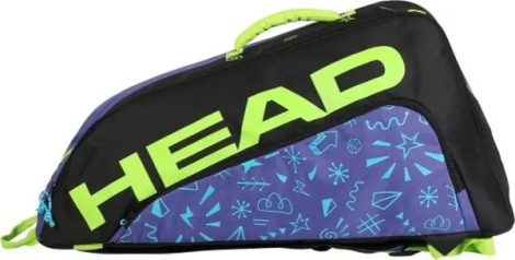 Сумка для тенісу дитяча Head JR TOUR RACKET BAG MONSTER 35L фіолетово-чорно-лаймова 260754