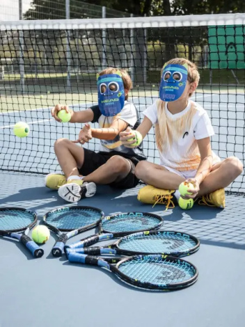 Ракетка для тенниса детская Head NOVAK 25 черно-сине-лимонная 235004