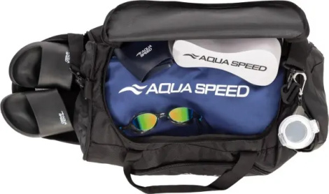 Сумка спортивна Aqua Speed DUFFEL BAG M 35L чорно-біла 141-07