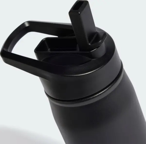 Бутылка для воды Adidas METAL BOTTLE STRAW 600 мл черная KV8999