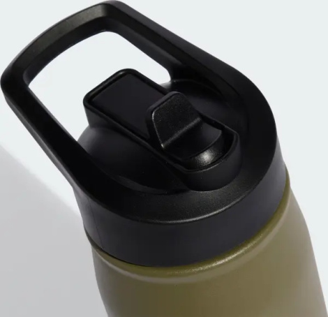 Пляшка для води Adidas METAL BOTTLE SCREW TOP 600 мл оливково-чорна KS9669