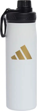 Бутылка для воды Adidas METAL BOTTLE SCREW TOP 600 мл бело-черно-золотая KS9666