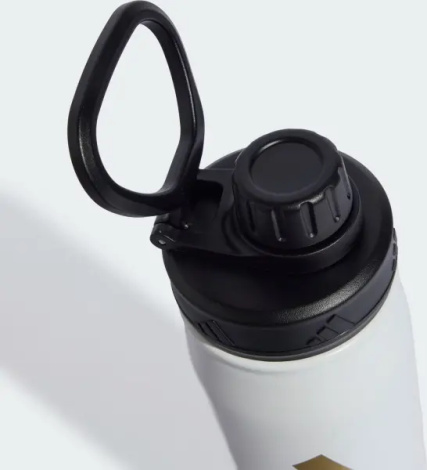 Бутылка для воды Adidas METAL BOTTLE SCREW TOP 600 мл бело-черно-золотая KS9666