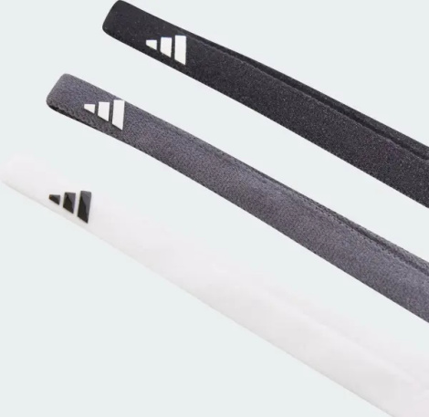 Повязки на голову Adidas HAIRBANDS 3PK белая, серая, черная (3 штуки) IY7788