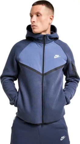 Толстовка Nike TECH FULL-ZIP FLEECE WINDRUNNER темно-сине-синяя IH4302-437
