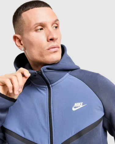 Толстовка Nike TECH FULL-ZIP FLEECE WINDRUNNER темно-сине-синяя IH4302-437