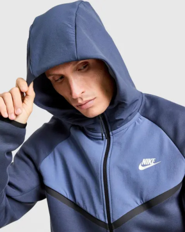 Толстовка Nike TECH FULL-ZIP FLEECE WINDRUNNER темно-сине-синяя IH4302-437