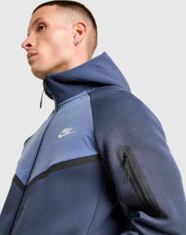 Толстовка Nike TECH FULL-ZIP FLEECE WINDRUNNER темно-сине-синяя IH4302-437