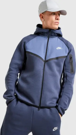 Толстовка Nike TECH FULL-ZIP FLEECE WINDRUNNER темно-сине-синяя IH4302-437