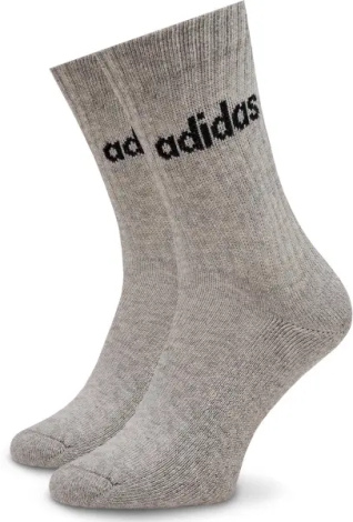 Носки Adidas LINEAR CREW CUSHIONED 3P белые, серые, черные (3 пары) IC1302