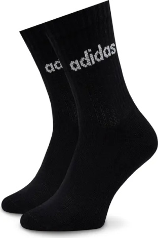 Носки Adidas LINEAR CREW CUSHIONED 3P белые, серые, черные (3 пары) IC1302
