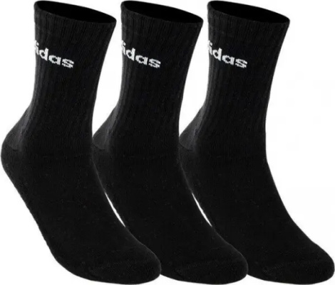Носки Adidas LINEAR CREW CUSHIONED 3P черные (3 пары) IC1301