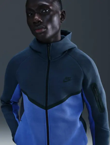 Толстовка Nike TECH FULL-ZIP WINDRUNNER HOODIE темно-бирюзово-синяя HV0949-438