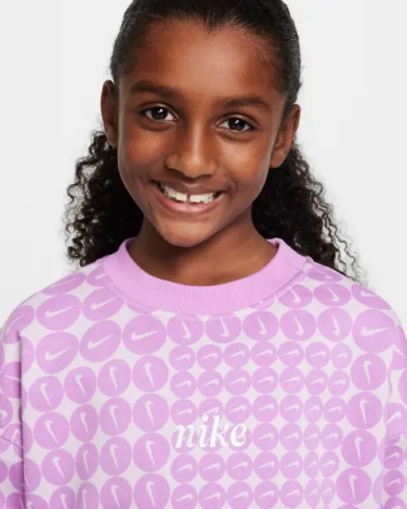 Світшот підлітковий Nike SPORTSWEAR CLUB FLEECE OVERSIZED бузково-світло-рожевий HF8209-532