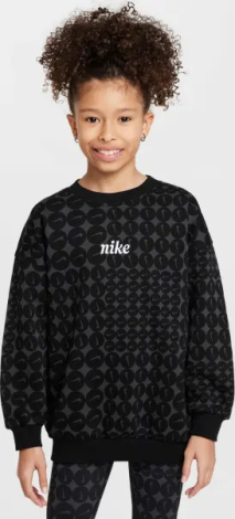 Свитшот подростковый Nike SPORTSWEAR CLUB FLEECE OVERSIZED черно-темно-серый HF8209-010