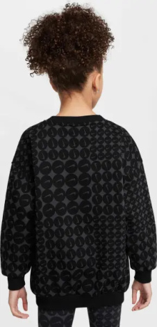 Свитшот подростковый Nike SPORTSWEAR CLUB FLEECE OVERSIZED черно-темно-серый HF8209-010