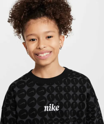 Свитшот подростковый Nike SPORTSWEAR CLUB FLEECE OVERSIZED черно-темно-серый HF8209-010