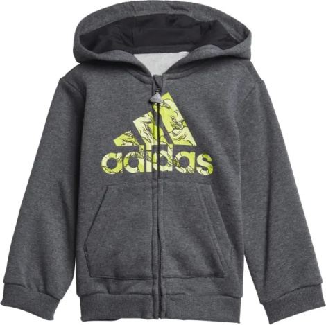 Спортивный костюм детский Adidas SPORTSWEAR серо-черно-салатовый GK1652