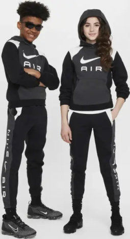 Спортивный костюм подростковый Nike AIR темно-серо-черно-белый FZ4955-060__FZ5004-010