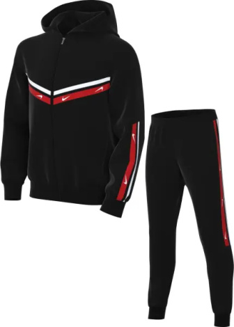 Спортивный костюм подростковый Nike SPORTSWEAR CLUB черно-красно-белый FZ4906-010__FZ4911-010