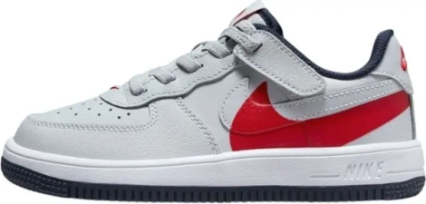 Кроссовки детские Nike AIR FORCE 1 LOW LV8 EASYON (PS) серо-красно-темно-синие FV7856-001