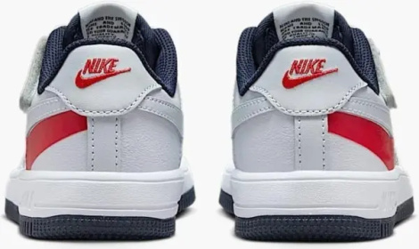 Кроссовки детские Nike AIR FORCE 1 LOW LV8 EASYON (PS) серо-красно-темно-синие FV7856-001