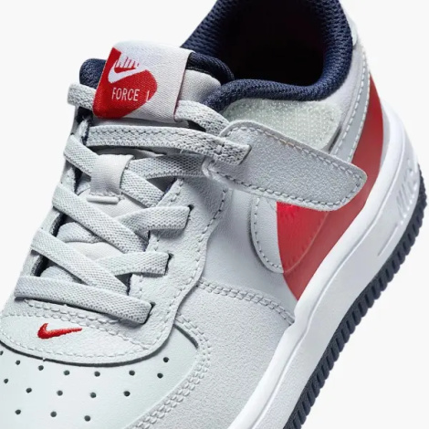 Кроссовки детские Nike AIR FORCE 1 LOW LV8 EASYON (PS) серо-красно-темно-синие FV7856-001
