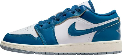 Кроссовки подростковые Nike AIR JORDAN 1 LOW SE (GS) сине-белые FN9137-141