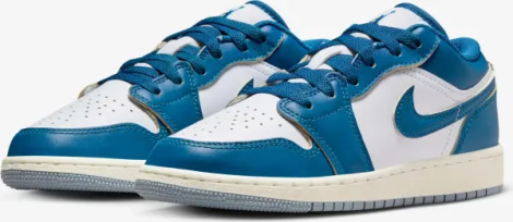Кроссовки подростковые Nike AIR JORDAN 1 LOW SE (GS) сине-белые FN9137-141