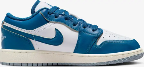 Кроссовки подростковые Nike AIR JORDAN 1 LOW SE (GS) сине-белые FN9137-141