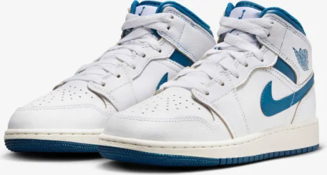 Кросівки підліткові Nike JORDAN 1 MID SE (GS) біло-сині FN7432-141