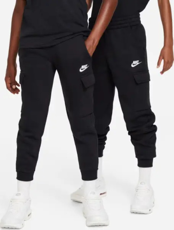 Спортивні штани підліткові Nike SPORTSWEAR CLUB FLEECE CARGO чорні FD3012-010