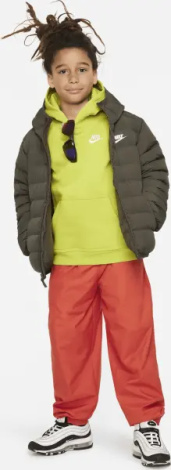 Куртка підліткова Nike SPORTSWEAR LIGHTWEIGHT SYNTHETIC FILL LOOSE HOODED хакі FD2845-325