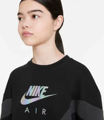 Світшот підлітковий Nike AIR FRENCH TERRY чорно-сірий DR8532-010