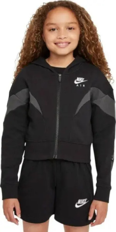 Худі підліткове Nike AIR FRENCH TERRY чорно-сіре DR8508-010