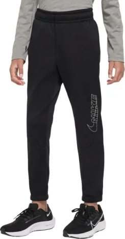 Спортивні штани підліткові Nike THERMA-FIT GRAPHIC TAPERED чорні DR8464-010