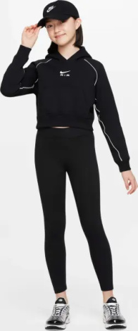 Худи подростковое Nike AIR FRENCH TERRY CROP черное DQ8932-010