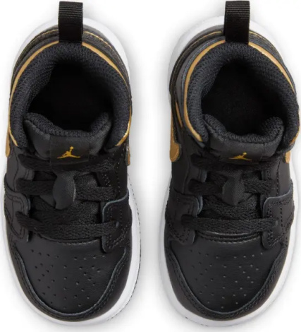 Кроссовки детские Nike JORDAN 1 MID (TD) черно-золотые DQ8425-071