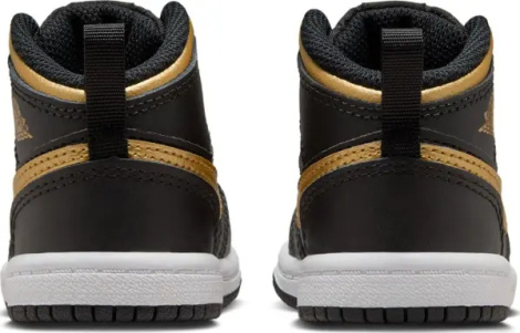 Кроссовки детские Nike JORDAN 1 MID (TD) черно-золотые DQ8425-071