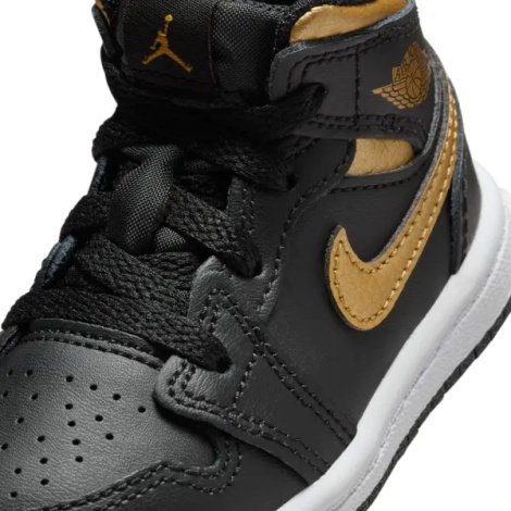 Кроссовки детские Nike JORDAN 1 MID (TD) черно-золотые DQ8425-071