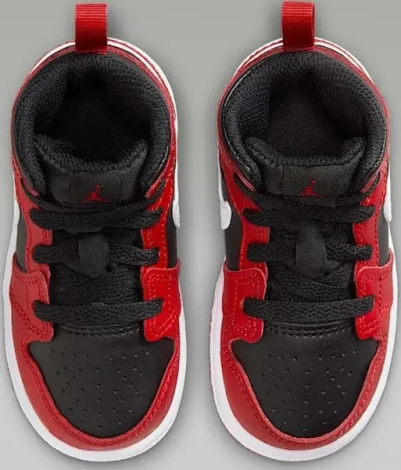 Кросівки дитячі Nike JORDAN 1 MID (TD) червоно-чорно-білі DQ8425-061