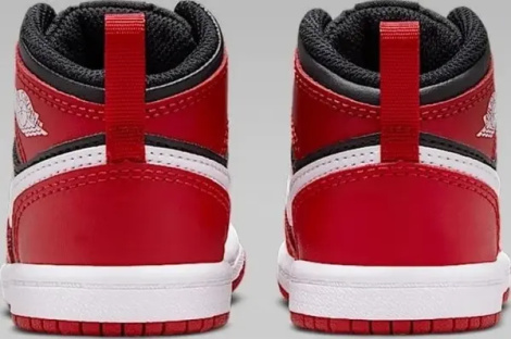 Кросівки дитячі Nike JORDAN 1 MID (TD) червоно-чорно-білі DQ8425-061