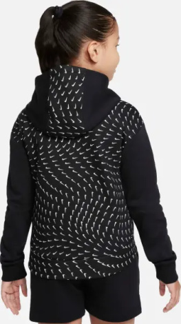 Худи подростковое Nike SPORTSWEAR PRINTED FLEECE черно-белое DM8231-010