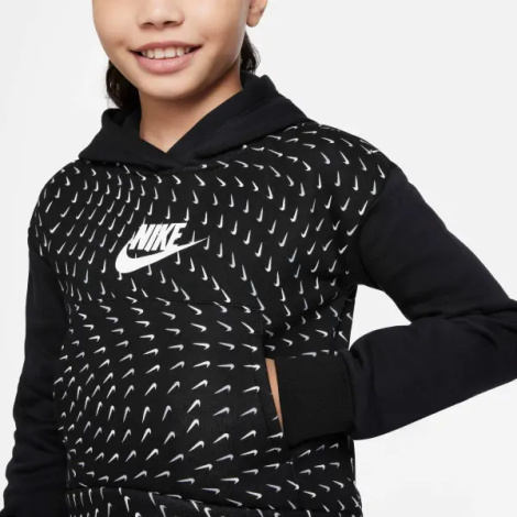 Худи подростковое Nike SPORTSWEAR PRINTED FLEECE черно-белое DM8231-010