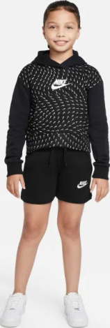 Худи подростковое Nike SPORTSWEAR PRINTED FLEECE черно-белое DM8231-010